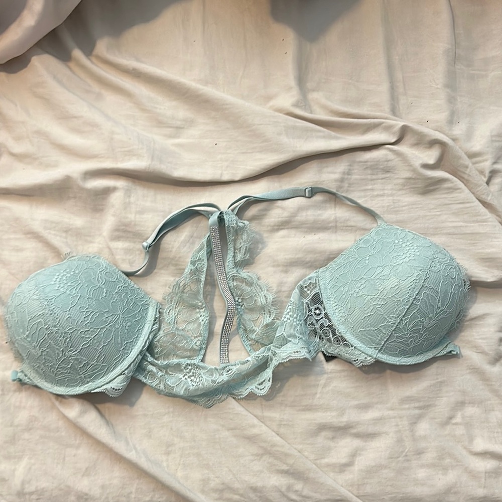 Victoria's Secret Blue Lace Underwire Bra